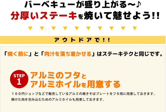 BBQが盛り上がる分厚いステーキを焼いてみよう