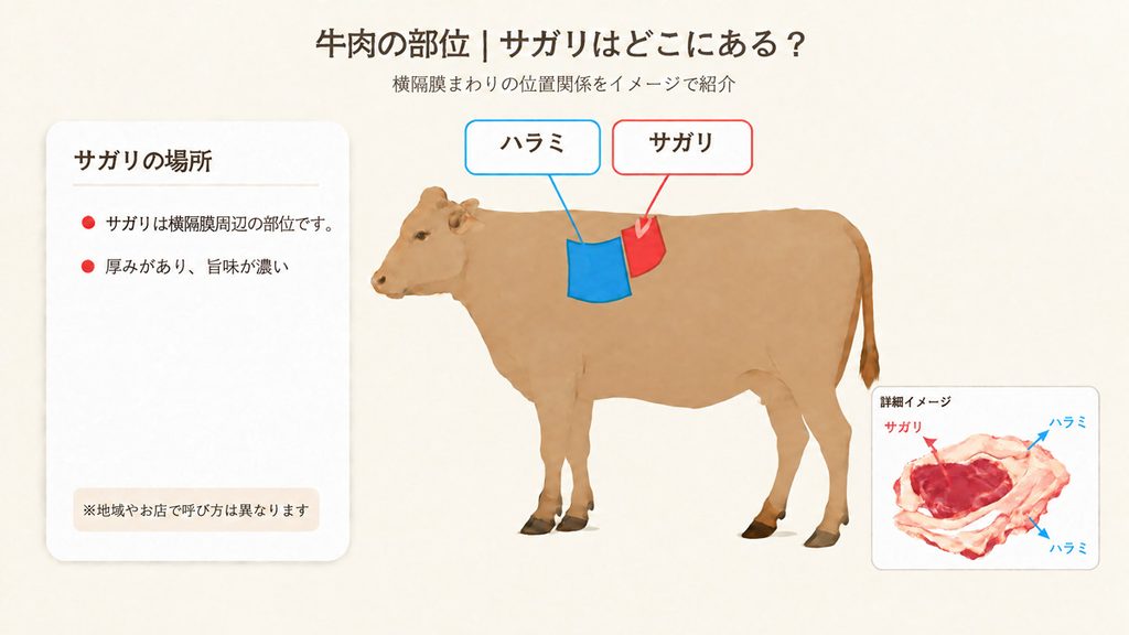 サガリの位置、部位説明